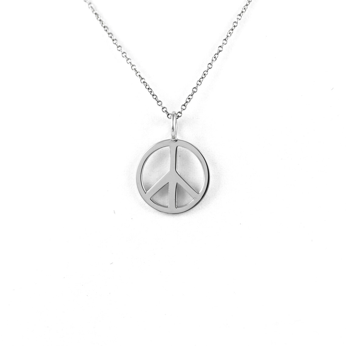 Gold Sign of Peace Necklace World Peace Charm Symbolic Etsy