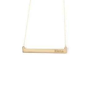Goldbarren-Halskette, Goldbarren-Halskette, Goldbarren-Halskette mit Namen oder Zitat eingraviert, Goldbarren-Halskette, 9K, 14K, 18K