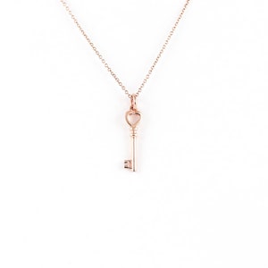 14K Solid Gold Key Necklace: Symbolic Love Pendant - Etsy
