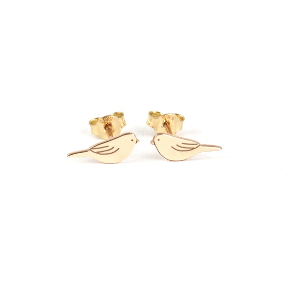 Gold bird earrings deals