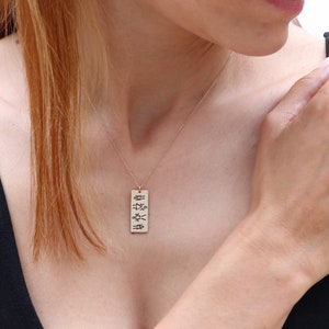 Gold Familienanhänger, Personalisiert, Familienkette, 9K, 14K, 18K, Duschgeschenk, Push-Geschenk für Frau, Goldfamilienanhänger, Muttertag