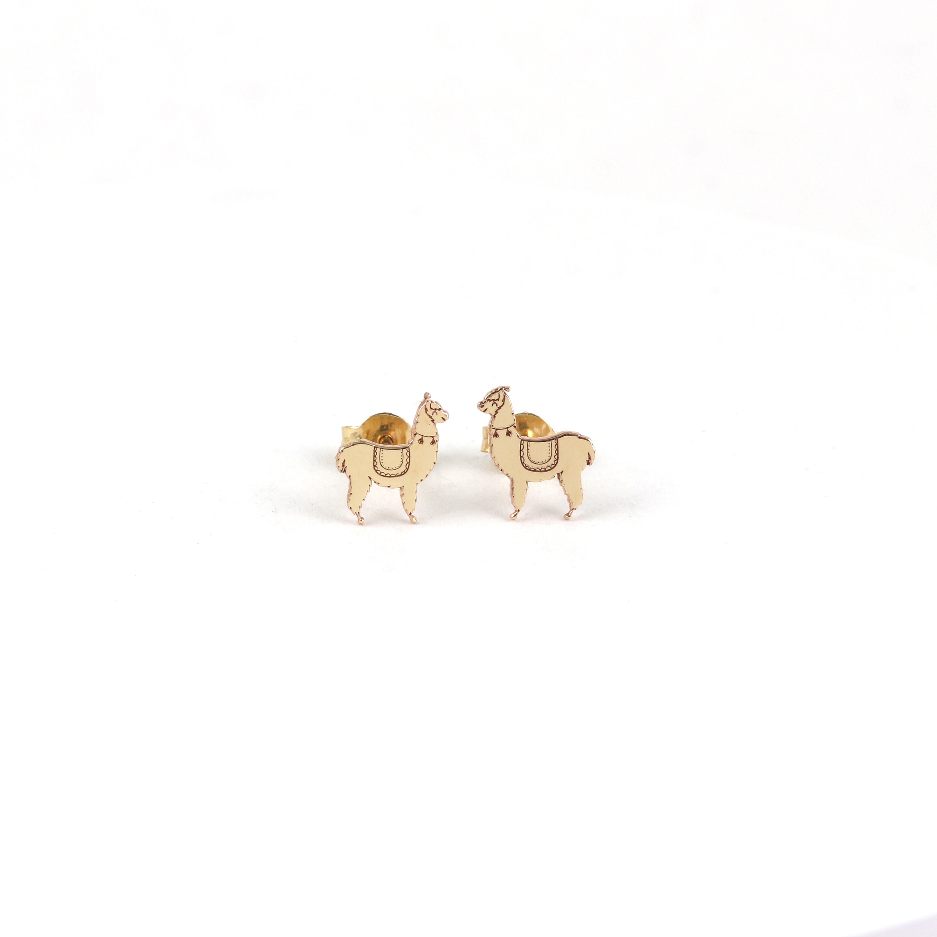 Gold llama earrings deals