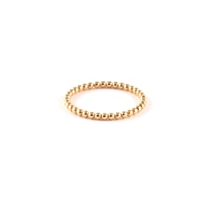 Gold Balls Ring, Gold Beaded Band, Classic Beaded Ring, 9K,14K,18K, Fashion Ring, Stacking Ring, Girlfriend, Christmas Gift, Tiny Balls Ring