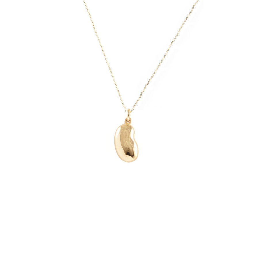 Solid Gold Bean Necklace Gold Bean Pendant Symbol of Growth Nature Inspired Jewelry Pregnant Gift for Her 9K 14K 18K Push Gift Mum