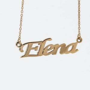 Solid Gold Name Necklace,  Personalized Jewelry, Custom Name Necklace, Unique Gift for Birthday,  Sentimental Jewelry, Classic, 9K, 14K, 18K