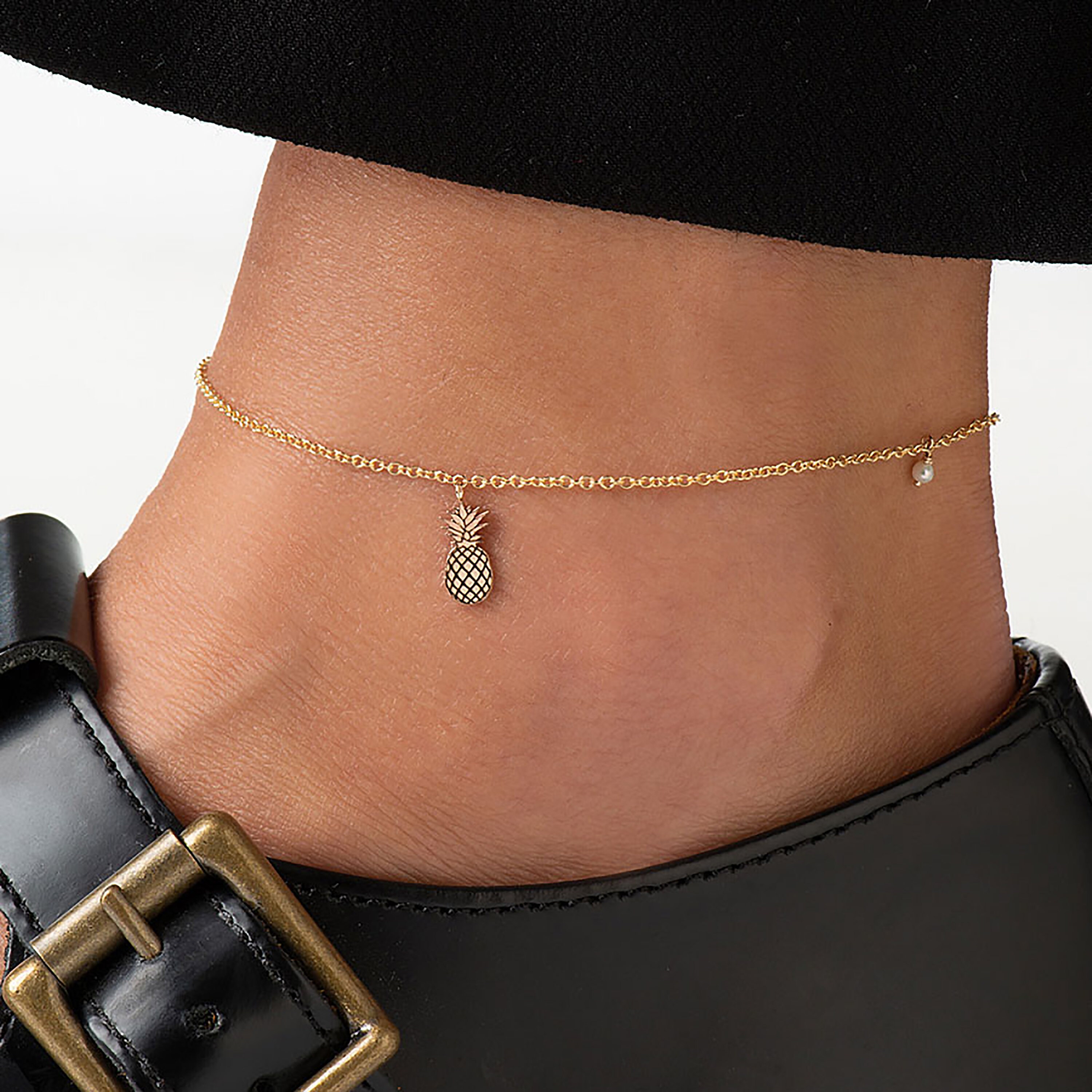 Armband Silber 925 Damen Flyow Damen Fußkettchen Böser Blick/Erstellte Fußkettchen Schildkröte