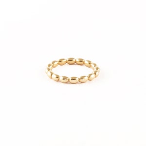Gold Oval Balls Ring, Gold Modern Ring, Gold Spheres Ring, 9K, 14K, 18K, Fashion Ring, Modern Design, Stylish Ring, Stylish Patterned Band