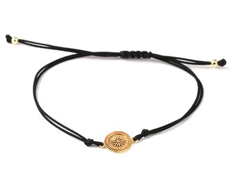 Solid Gold Vergina Bracelet, Gold Cord Bracelet, Symbolic Gift, Graduation Gift,String Bracelet,History Lover Gift, Ancient Greece Lover,14K