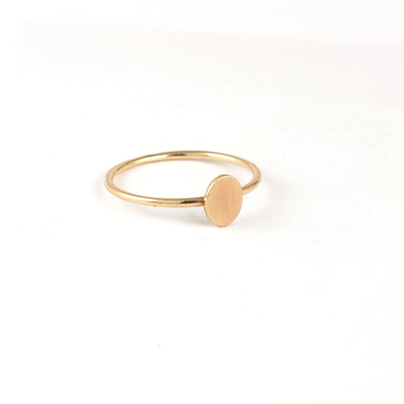 Gold Oval Ring, Minimalist Ring, Geometry Lover Gift, Gold Shape Ring, Woman Everyday Gold Ring, Best Friend Birthday Gift,9K,14K,18K image 2