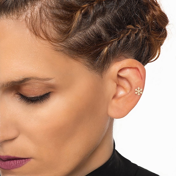 Gold Snowflake Earrings Best Skier and Snowboarder Gift Elsa