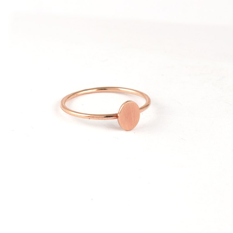 Gold Oval Ring, Minimalist Ring, Geometry Lover Gift, Gold Shape Ring, Woman Everyday Gold Ring, Best Friend Birthday Gift,9K,14K,18K image 4