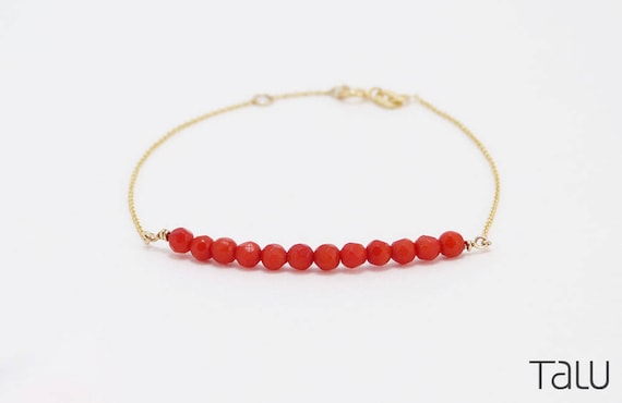 Coral sale bracelet gold