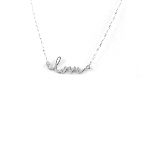 Gold Handwritten Love Necklace Gift for Mother's Day - Etsy 日本
