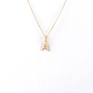 Collar con monograma de oro macizo, elija su letra, dije inicial de oro personalizado, joyería de oro personalizada, dije de monograma, 9K, 14K, 18K