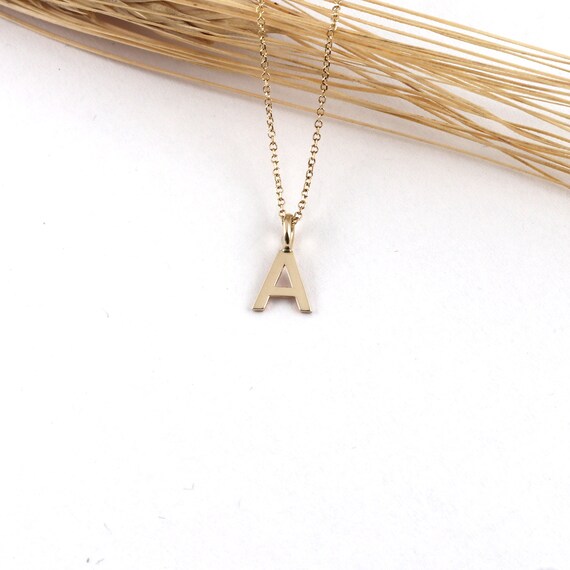 Solid Gold Monogram Pendant Gold 