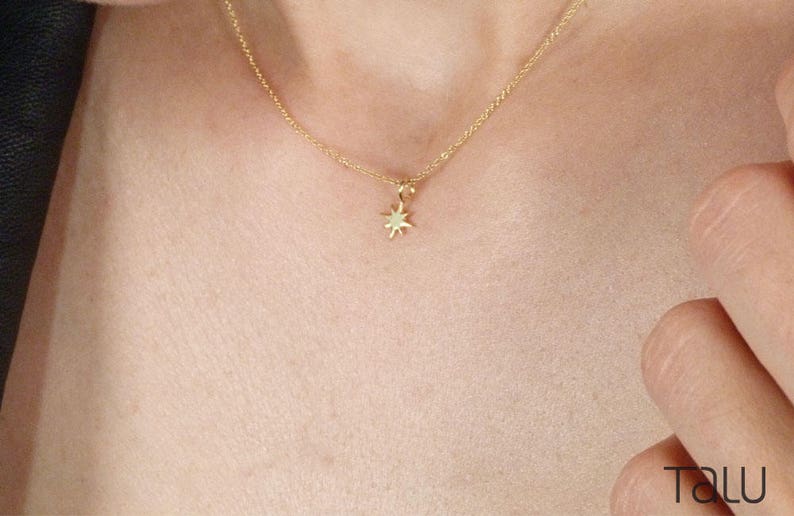 North Star Romantic Gift Gift Idea Minimalist Gift Mother/'s Day Gift Everyday Charm Bridesmaid Gift Star Necklace Gold Star Dainty