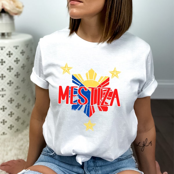 Mestiza soft style t-shirt | Mixed girl gift | Filipino American | Philippines | Tagalog | Filipino | Pinay | Proud Pinay | Mixed Chick