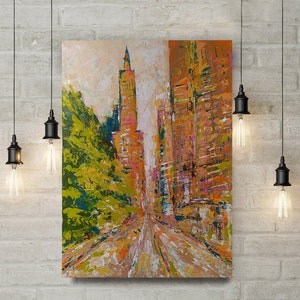 New York City painting original , Manhattan painting, Cityscape Abstract on Canvas, NYC painting, New York Wall art, New York Art, nyc decor