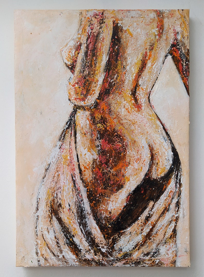 Naked woman wall art Naked Art Nude Female Painting Nudity Nude Woman painting Nude Art Naked woman painting Nudeart Woman Painting