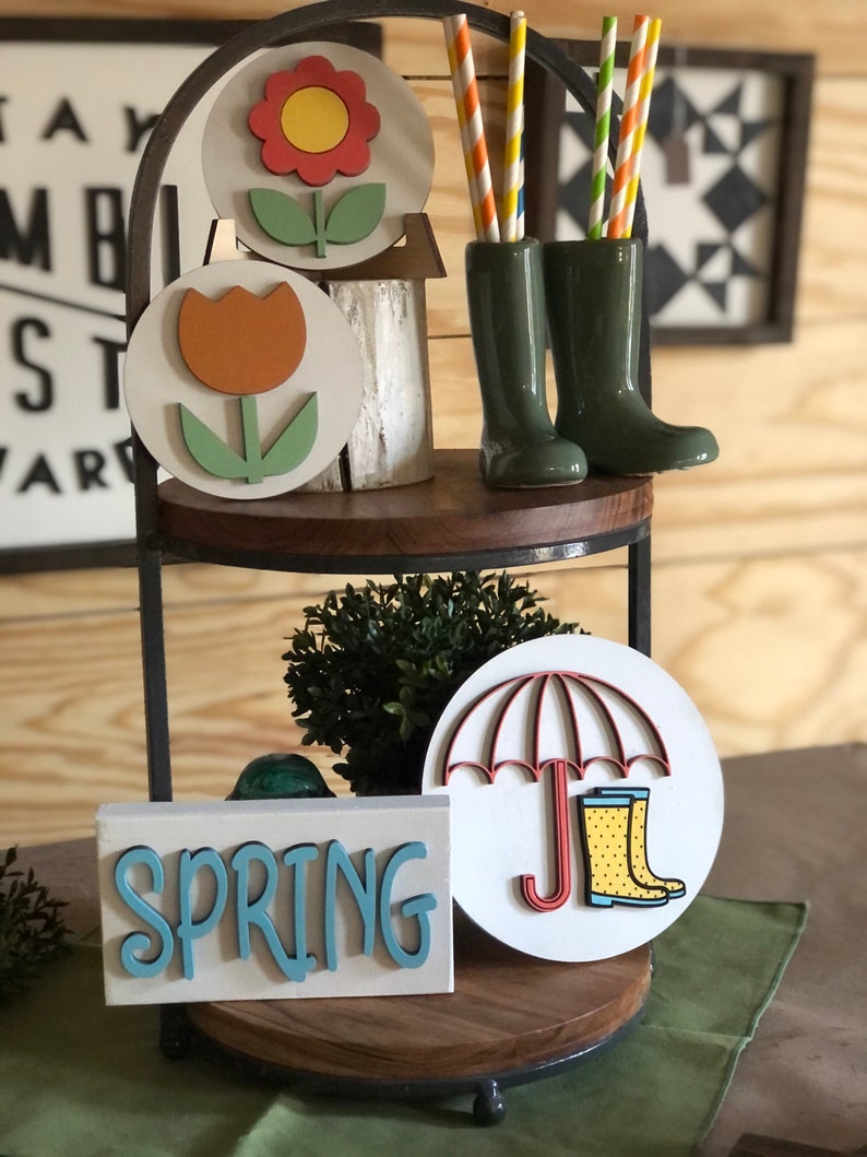 Mini Sign Tiered Tray Decor Spring Decor Spring Coffee Bar Decor 3D Signs Farmhouse Decor Spring Tier Tray Decor Spring Mini Sign