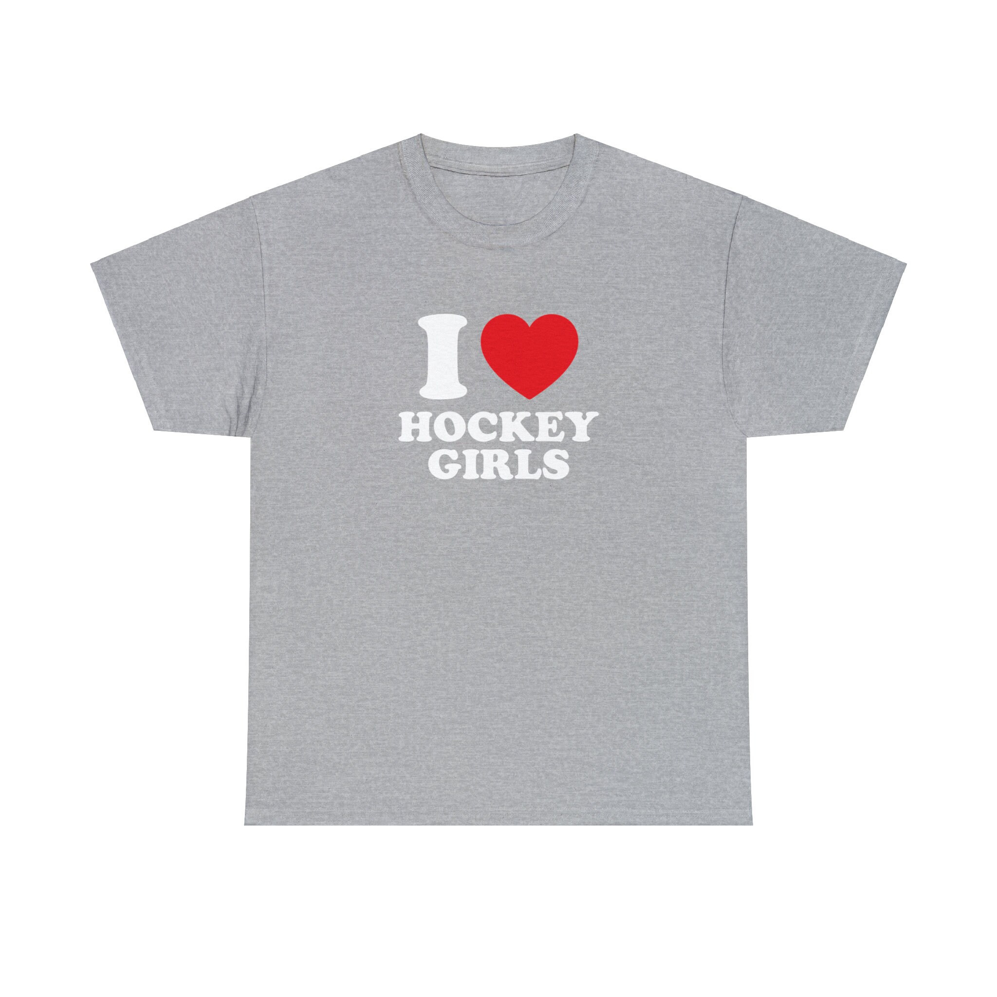 【THREETIMES】 Loving tee I Love Hockey Girls Unisex Heavy Cotton Tee Heart Y2K Funny