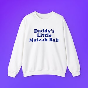 Moletom unissex de mistura pesada de algodão do papai Little Matzah Ball Y2K família judaica engraçado fofo Hanukkah paródia presente almôndega camisa de Nova York