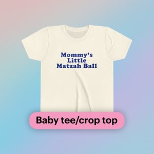 Camiseta curta de manga curta para bebê com bolinhas de matzá da mamãe, estilo Y2K, para meninas judaicas, engraçadas e fofas, paródia de Hanukkah, presente, almôndega, camisa da cidade de Nova York