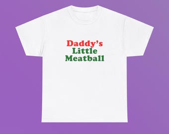 Camiseta unisex de algodón grueso con diseño de la pequeña albóndiga de papá, Nueva York, Little Italy, Canal, Mulberry Street, divertida camiseta irónica Y2K