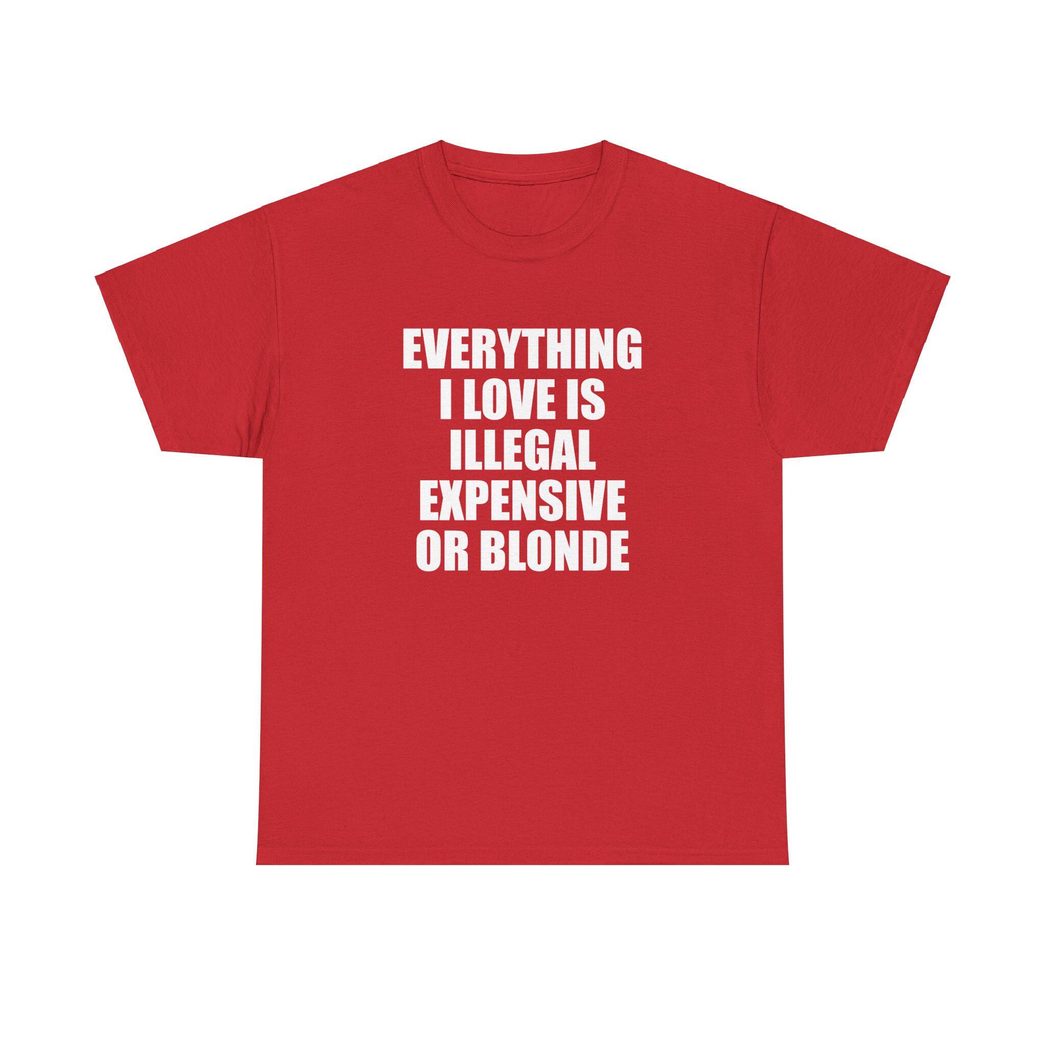T-shirt « Expensive Or Blonde » – Impression Au Dos – Coupe Classique Légère – Style Y2K