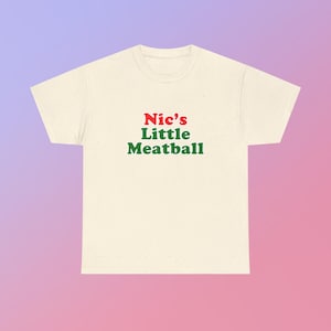 Camiseta unissex de algodão pesado Nic's Little Meatball, camiseta icônica irônica italiana, Y2K, Nova York, Little Italy Island, camiseta engraçada e sarcástica, presente