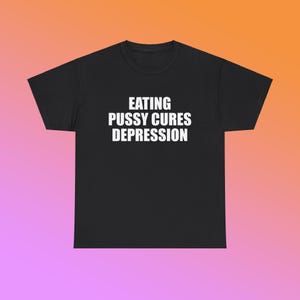 Äta fitta botar depression unisex tung bomullströja y2k ikonisk rolig meme-tröja edgy sarkastisk kaotisk viral festbar frat klubb topp gåva