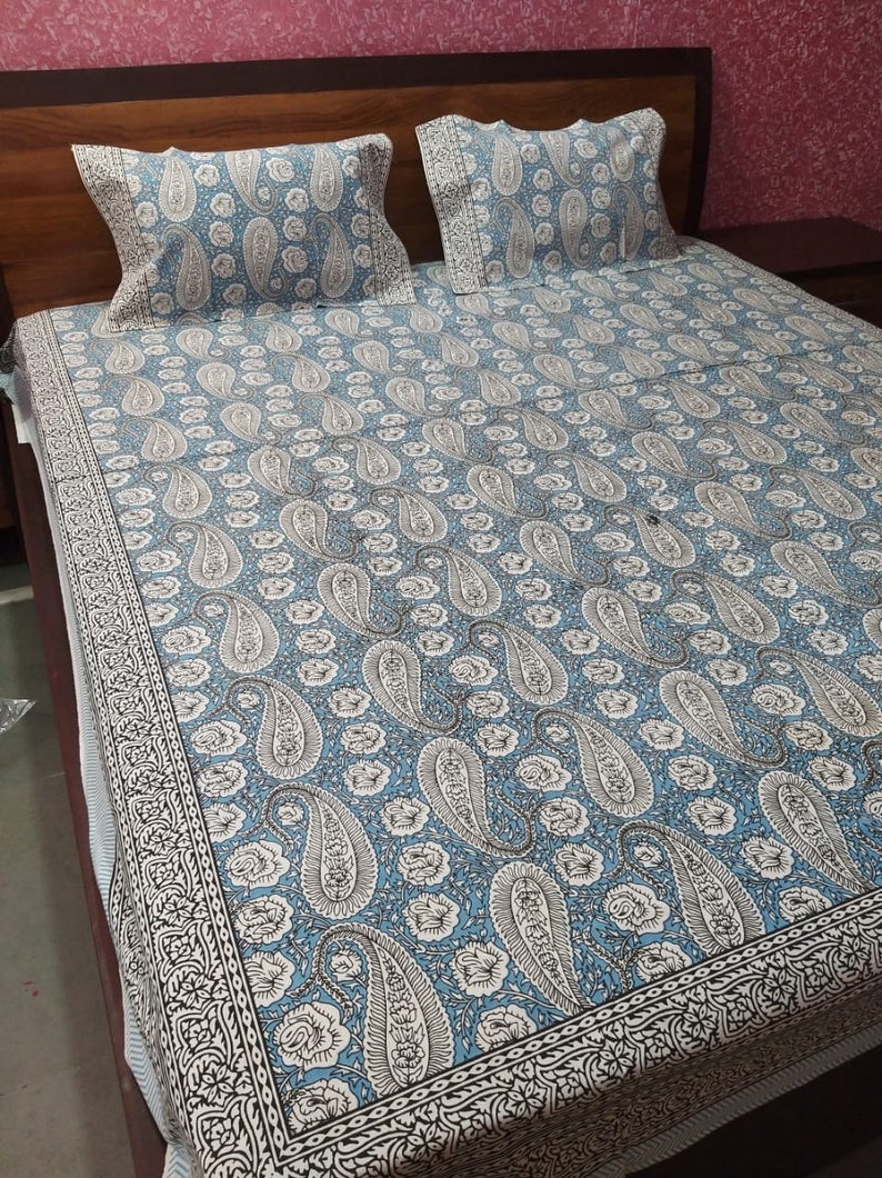 Indian Hand Block Print Bed Sheet/Double Cotton Bed Sheet/100 Etsy