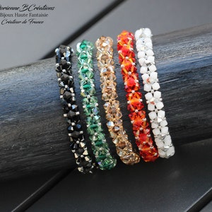 European Crystal and Miyuki Rockwork Woman Bracelet Stainless steel clasp