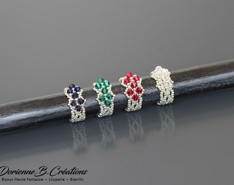 Miyuki Crystal Beads and Rockwork rings. Choice of colors