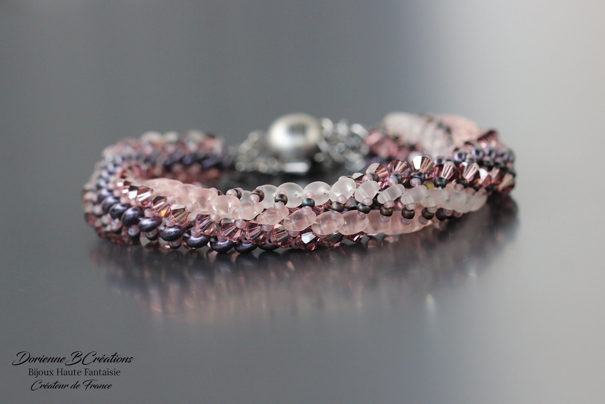 Pink Purple and White Spiral Bracelet for Woman. European - Etsy