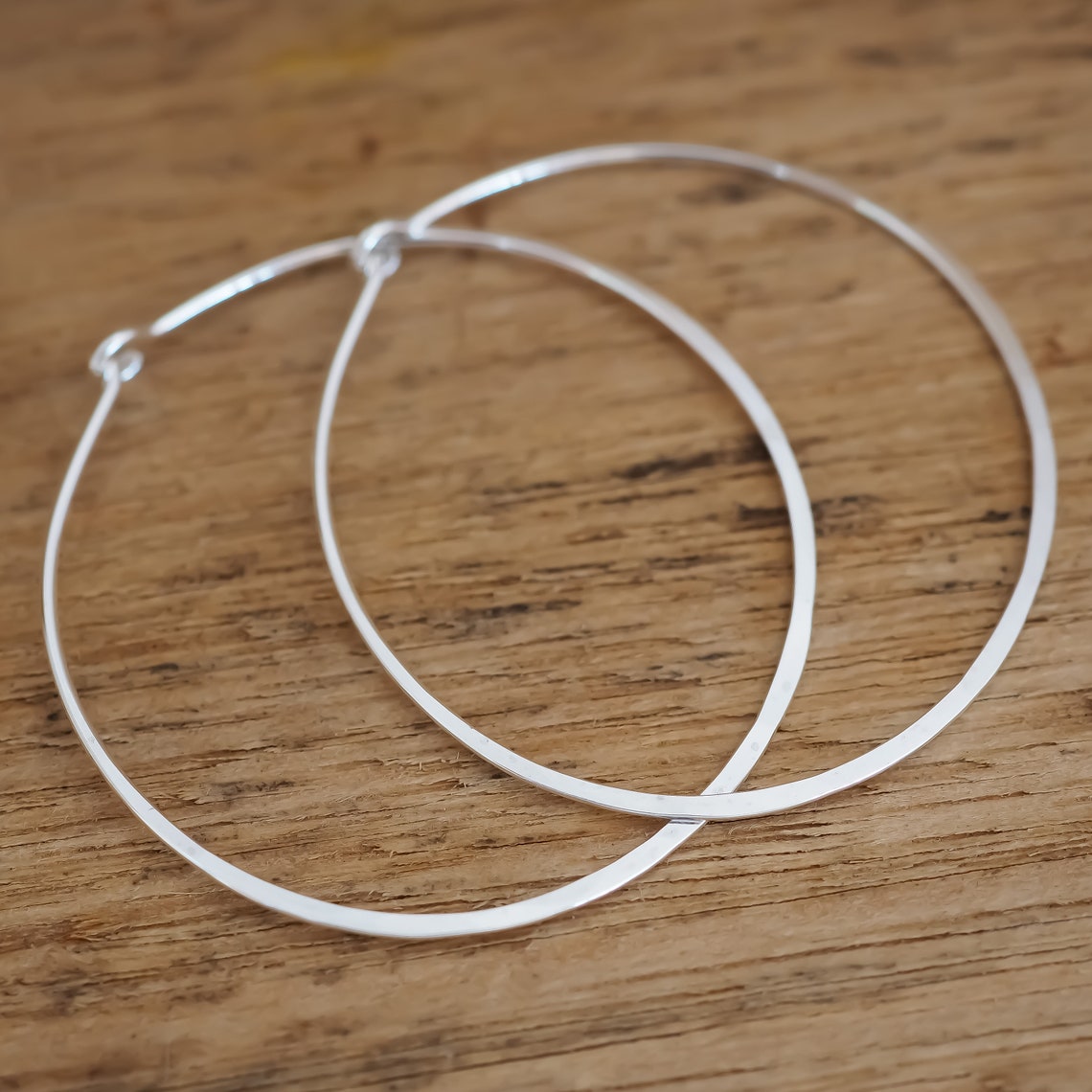 Extra large 38mm round sterling silver hoop earrings in three Etsy