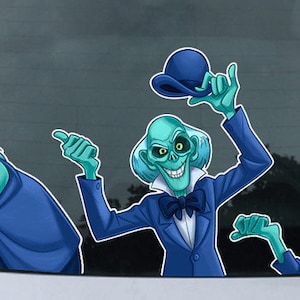 Hitchhiking Ghost Peeker Bumper Sticker