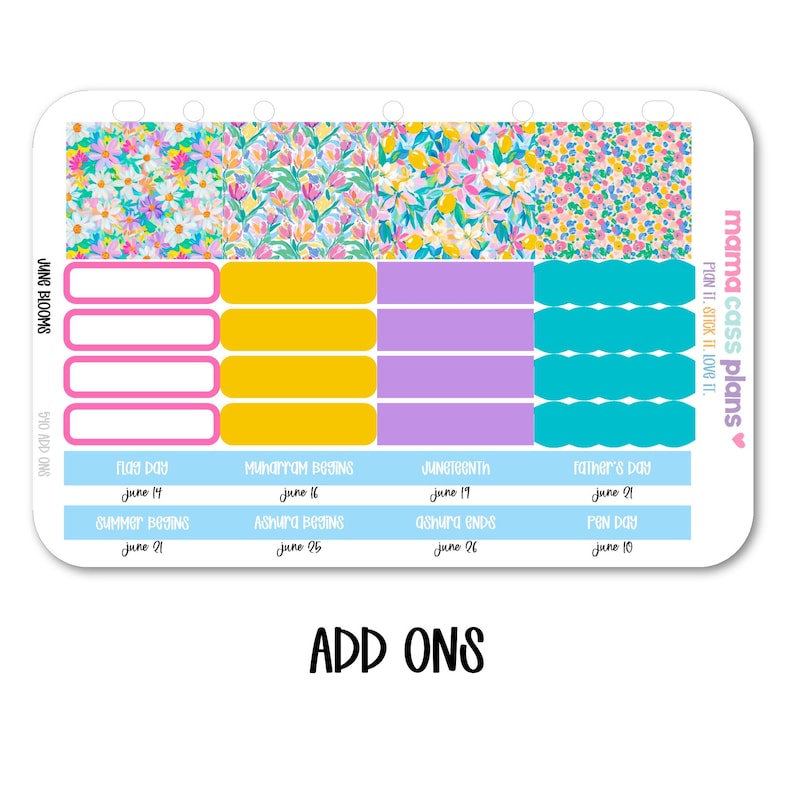 June Blooms - Erin Condren 7x9 - Monthly Kit - Planner Stickers - Etsy
