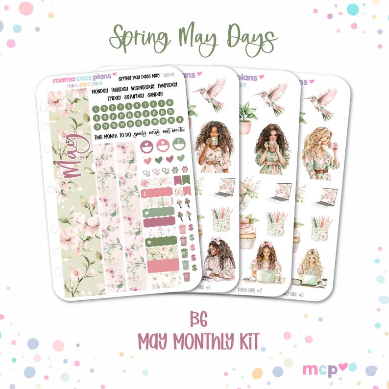 May - Spring May Days - B6 - Monthly Kit - Planner Stickers - Etsy