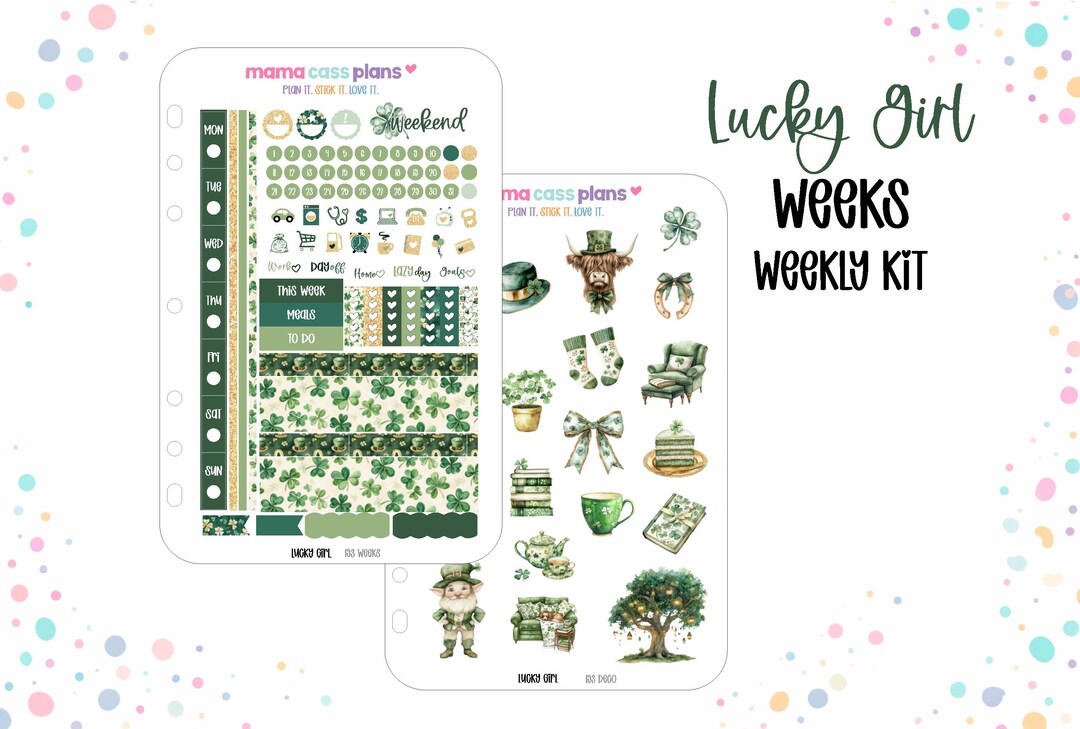 Lucky Girl Weekly Kit for Hobonichi Weeks Planner Stickers - Etsy