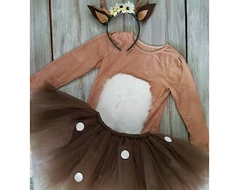 Whimsical kids Deer costume with antler headband