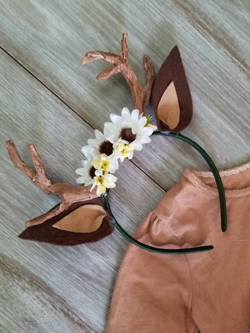 Whimsical Kids Deer Costume With Antler Headband Etsy