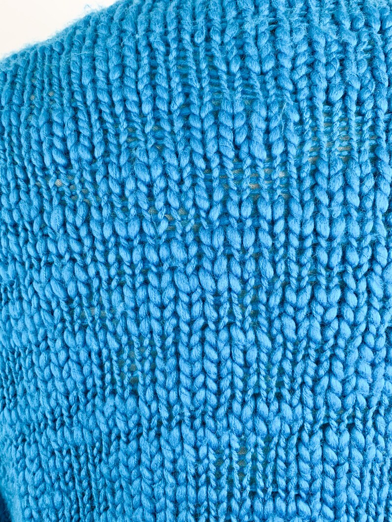 Soft Vintage Knit Pullover Medium 90s Aqua Cloud Sweater