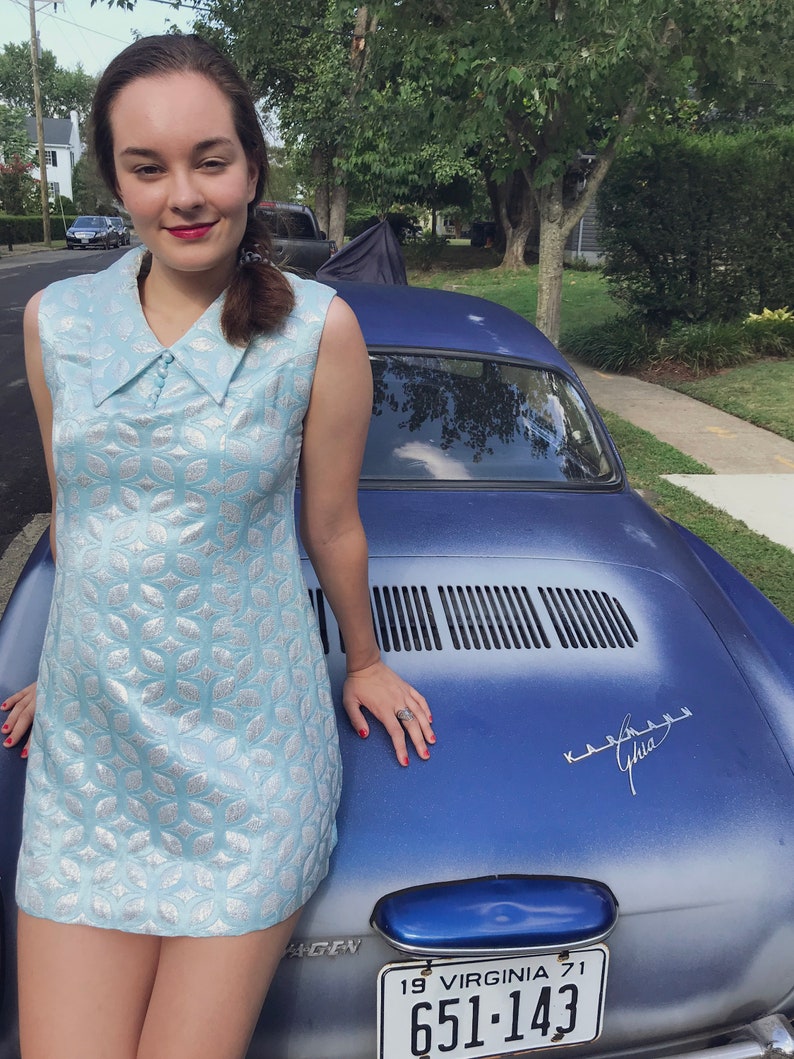 1960s Mod Metallic Mini Dress Small Vintage Jonathan Logan Dress
