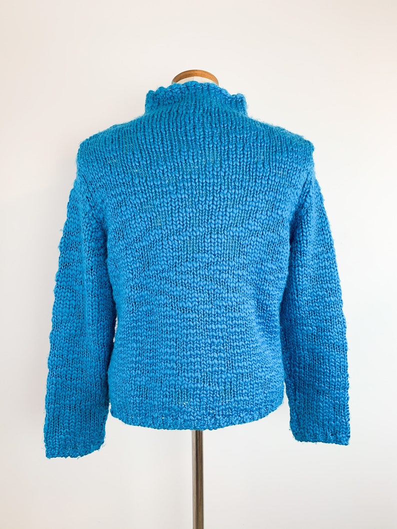 Soft Vintage Knit Pullover Medium 90s Aqua Cloud Sweater