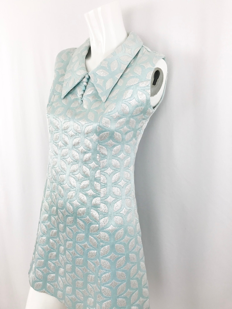 1960s Mod Metallic Mini Dress Small Vintage Jonathan Logan Dress