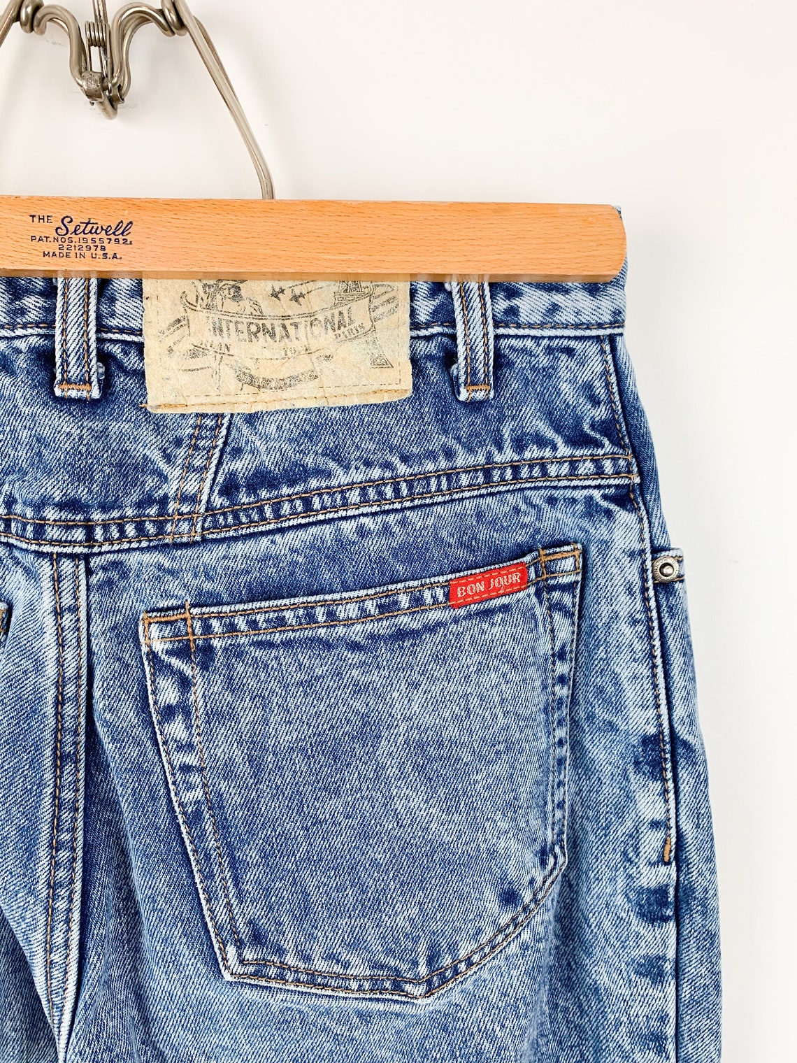 Vintage 80s Bonjour Acid Wash Jeans 27 Waist | Etsy
