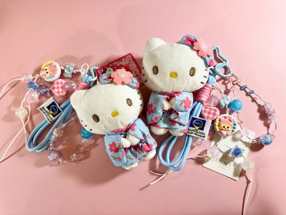 Plush Kitty Keychain: Kimono Bag Charm