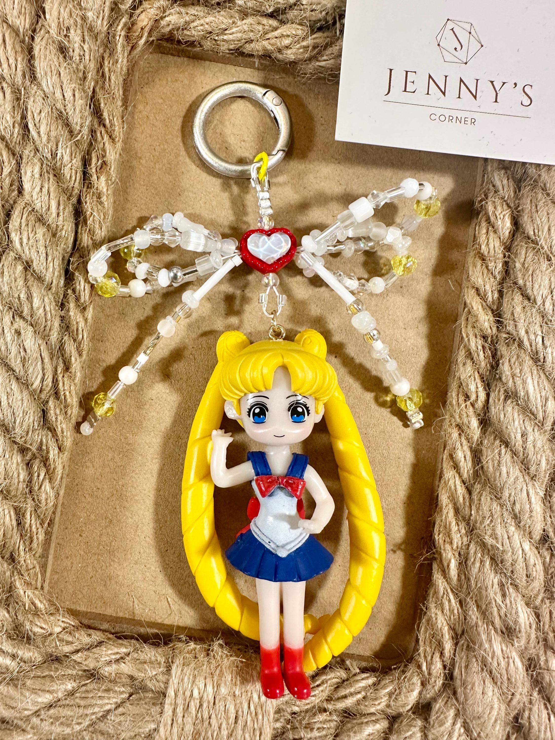 セーラームーンビーズキーホルダー：アニメフィギュアの携帯チャーム