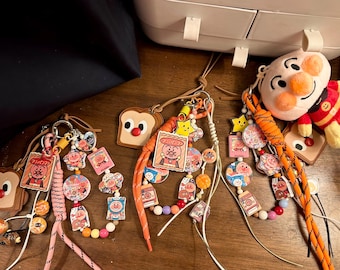 Japanese character Anpanman keychain: breadman bundle bag charm/ phone chain